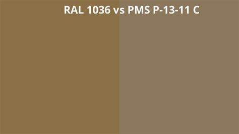 RAL 1036 Vs PMS P 13 11 C RAL Colour Chart UK