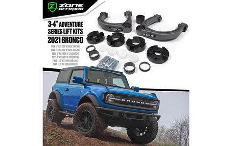 Zone Offroad 3 3 5 And 4 Lift Kits For 2021 Bronco Sasquatch And