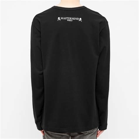 MASTERMIND WORLD Long Sleeve Chest Logo T Shirt Black END US