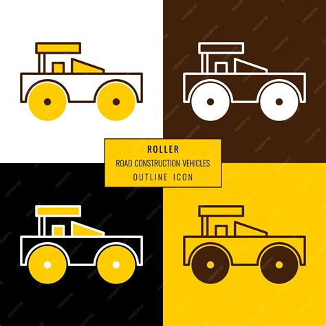 Premium Vector Road Roller Icon In Outline Style