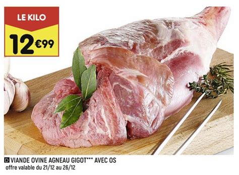 Promo Viande Ovine Agneau Gigot Avec Os Chez Leader Price