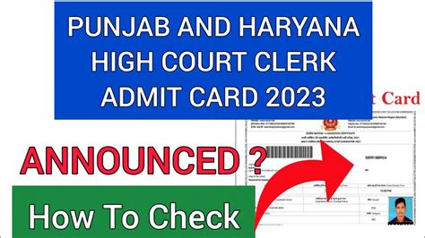 Punjab And Haryana Hc Admit Card 2023 How To Check Punjab And Haryana