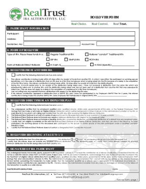 Fillable Online Rollover Form Brealtrustgroupbbcomb Fax Email Print