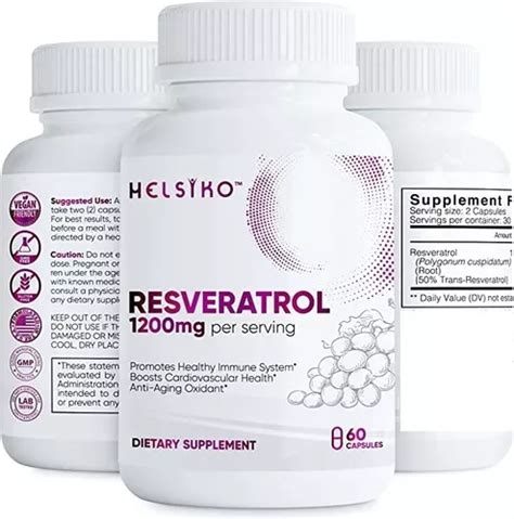 Helsiko Suplemento De Resveratrol 1200 Mg 60cap Cuotas Sin Interés