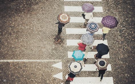 Assorted Color Umbrella Lot Street Umbrella People Hd Wallpaper