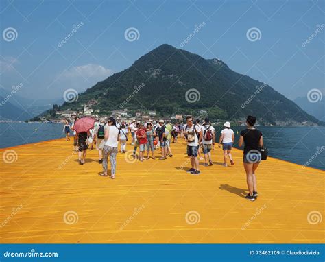 The Floating Piers In Lake Iseo Editorial Stock Image Image Of