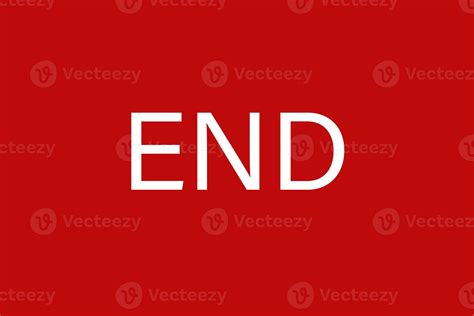 End Word Is Written In White Letters On A Red Background Finishing