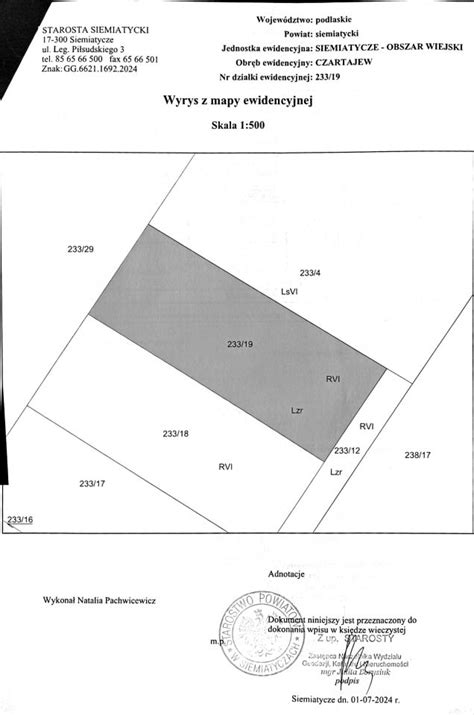 Działka Czartajew ul Leśna bez pośrednika 2664 m2 299 000 zł