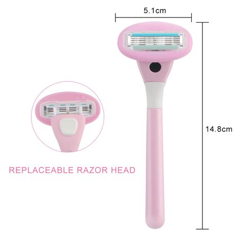 Women System Razor Four Blade Plastic And Metal Handle Replaceable