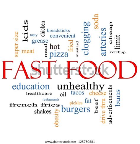 Fast Food Word Cloud Concept Great Stock Illustration 125780681