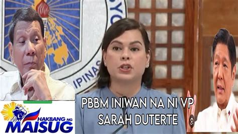 Vp Sarah Duterte Nag Resign Na Iniwan Na C Pbbm Youtube