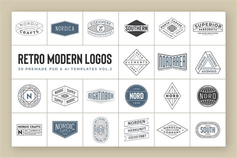 50 Retro Modern Logos Vol2 - Design Cuts