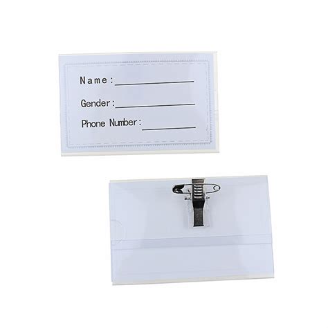 Clear Transparent Plastic Pvc Working Badge Holder With Back Clip And