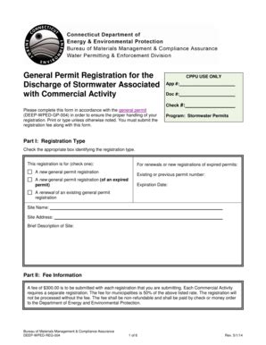 Fillable Online Ct General Permit Registration Form For The Discharge