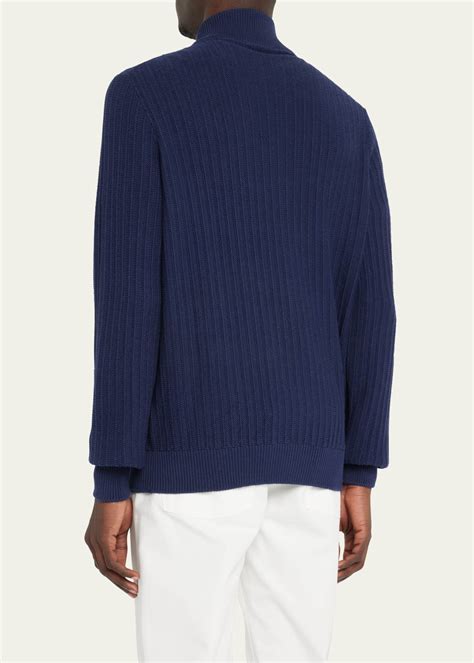 Fioroni Mens Cotton Cashmere Full Zip Knit Sweater Bergdorf Goodman