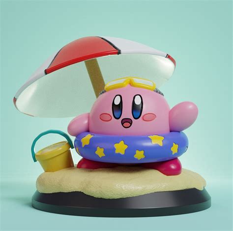 STL file Kirby Beach Party Figure・3D printable model to download・Cults