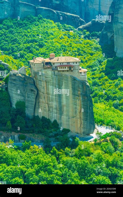 Monastery Of Roussanou At Meteora Greece Stock Photo Alamy