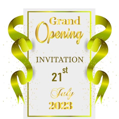 Invitation L Inauguration Le Juillet Avec Confettis Et Ruban Vert