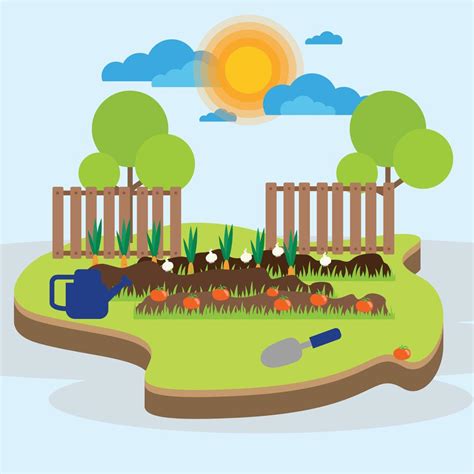 Vegetable Garden Illustration 202055 Vector Art At Vecteezy