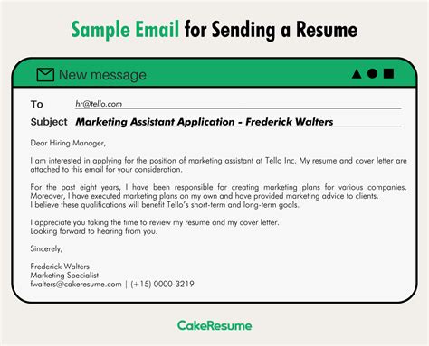 What to Write in an Email When Sending a Resume [+ Examples & Tips] | CakeResume