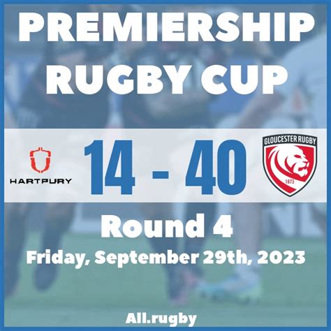 Match Report Hartpury Rfc 14 40 Gloucester 29092023 Premiership