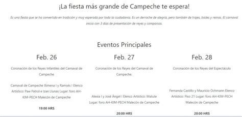 Carnaval de Campeche 2023 fiesta y tradición Conoce la cartelera