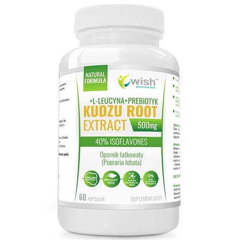 KUDZU ROOT Extract 500mg 40 isoflavones 60 kapsułek Produkt Vege