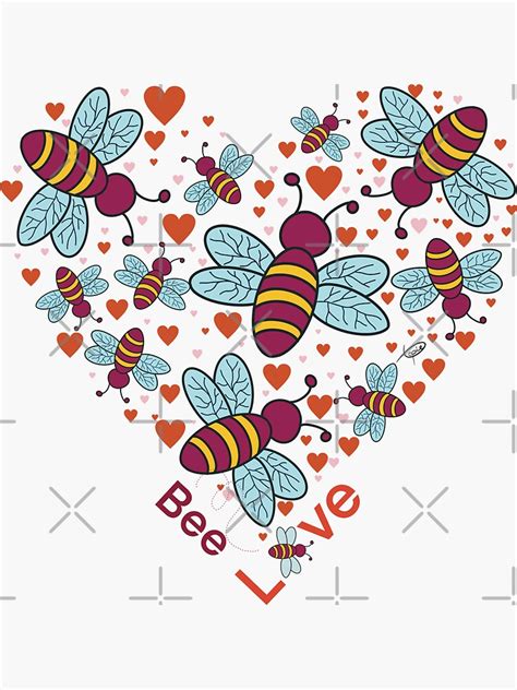 Bee Love In Color Sticker For Sale By Topieart Redbubble