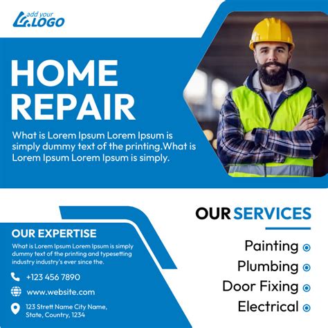 home repair service ad template postermywall