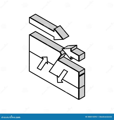 Extension Earthquake Disaster Isometric Icon Vector Illustration Stock