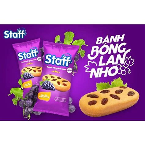 10 BÁNH MÌ STAFF - BÁNH BÔNG LAN NHO 38G HSD 8-12 Ngày | Shopee Việt Nam