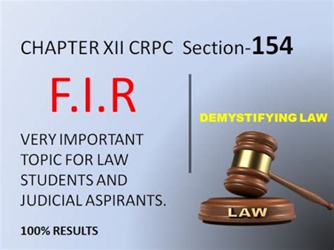 Fir Section First Information Report Crpc Chapter Youtube