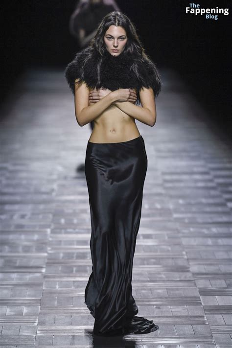 Vittoria Ceretti Walks The Runway Topless At The Ann Demeulemeester Show During Paris Fashion