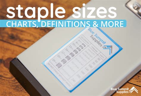 Staple Sizes Charts Definitions And More For All Types Of Staples