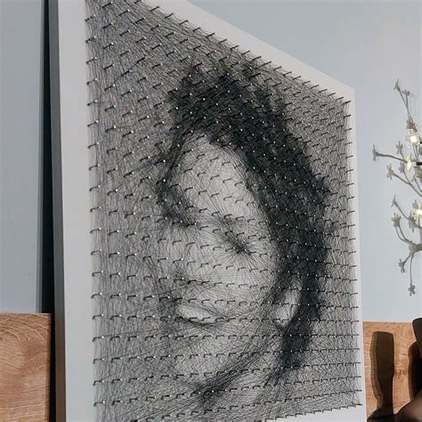 Custom String Art Portrait Portrait Art Portrait Made With Thread