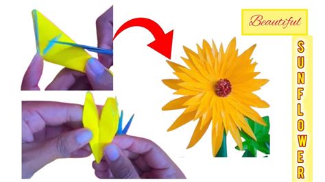 Beautiful Paper Sunflower Tutorial 🌻 Diy Paper Flower For Class Room Decor Sunflower Paper