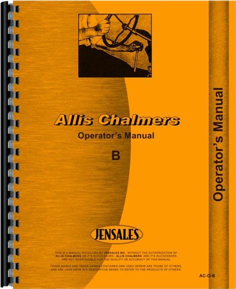 Allis Chalmers B Tractor Operators Manual