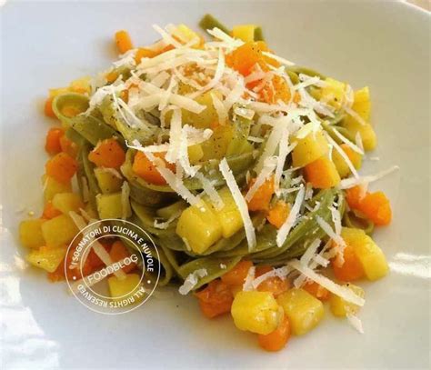 I Sognatori Di Cucina E Nuvole Tagliatelle Verdi Con Dadolata Di Zucca