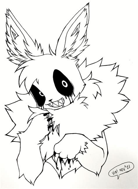 creepy eevee by circuswolfexe on DeviantArt