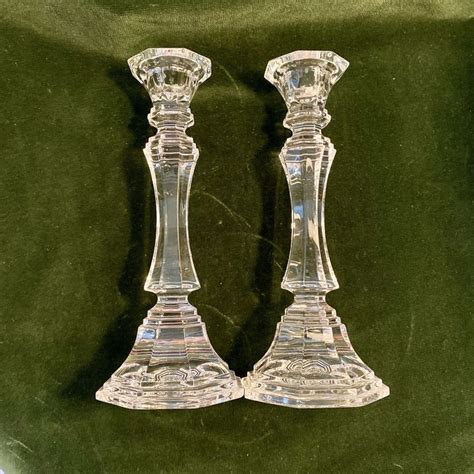 Vintage Pair Wedgwood Crystal Candlesticks Candleholders Etsy