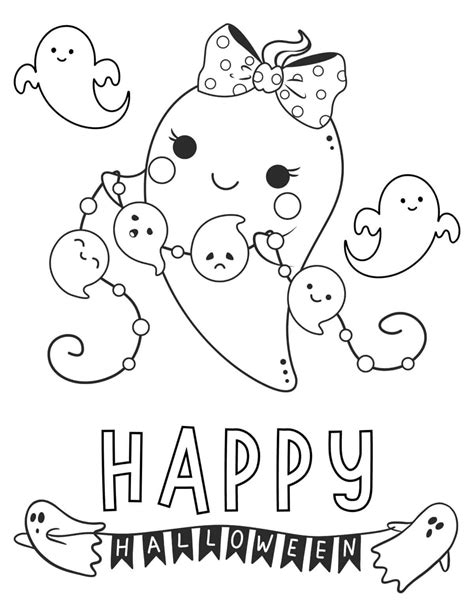 Free Printable Ghost Coloring Pages | Cute coloring pages, Halloween