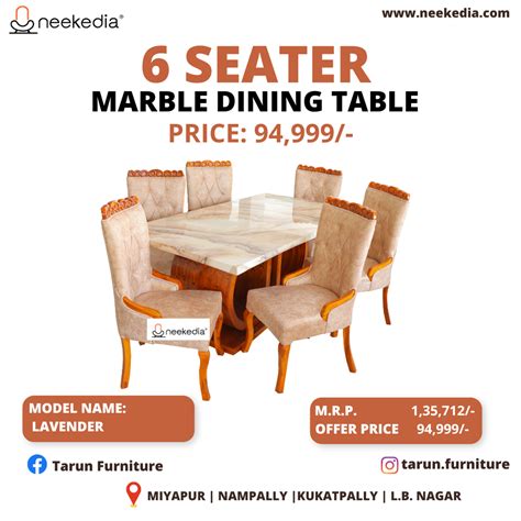 Rectangular 6 Seater Marble Dining Table Set At Rs 94999 Set In