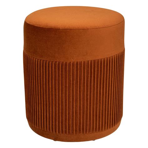 Pouf Nofy en velours H38cm ambre Atmosphera créateur d intérieur