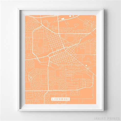 Livermore California Map Print Street Poster City Road - Etsy