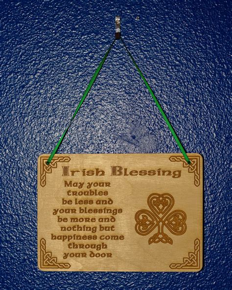 Celtic Irish Blessing Plaque with Celtic Knot 5 x | Etsy