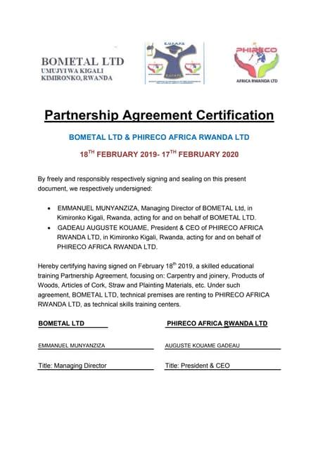 Certificate Of Partnership Template