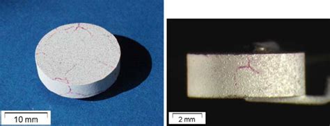 Thermal Shock Cracks In PTC Ceramics A In A Quenched Specimen And B