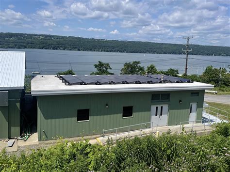 Solar panels installed at Cayuga Heights Wastewater Treatment Plant