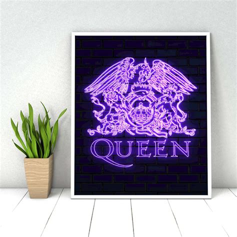 Queen Neon Sign Poster House Warming Gift Singer Poster Etsy