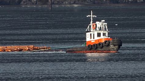 Tugboat And Log Boom Youtube